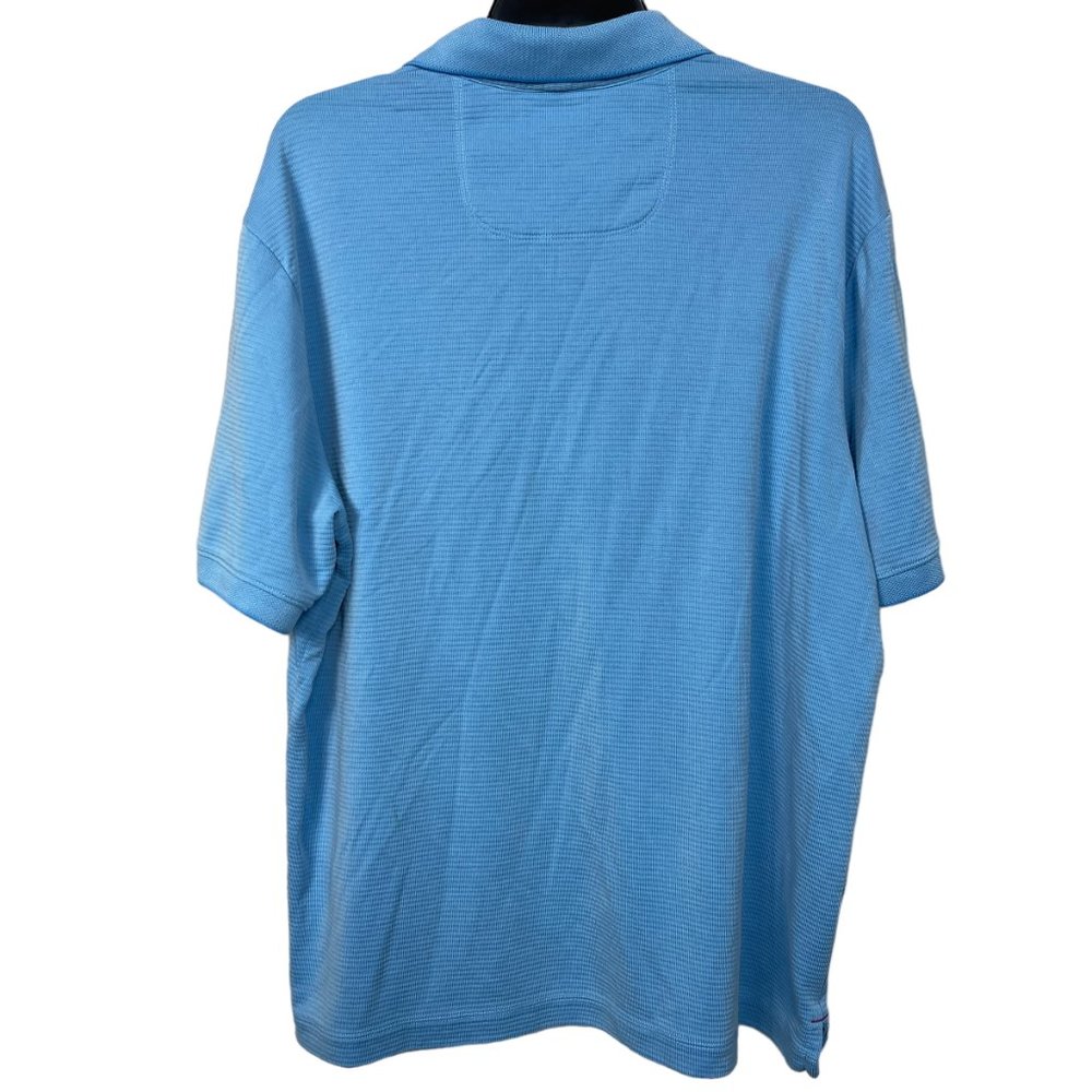 Tommy Bahama Polo Island Zone Mens L Short Sleeve Light Blue Soft Cotton - Picture 2 of 7